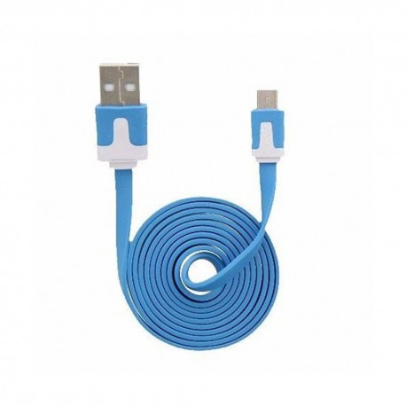 Cable Micro USB 3.2Ft Flat Azul - Envío Gratuito