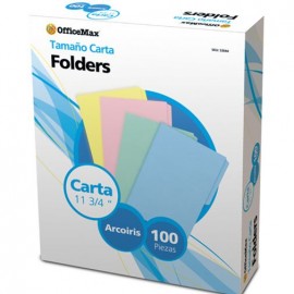 FOLDER CARTA ARCOIRIS OMX 100PZ 178GRS - Folder Officemax Carta Arcoiris 100pz - Envío Gratuito