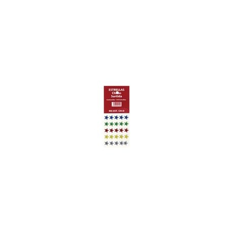 ETIQUETA ESTRELLA METAL COLORES SURTIDOS CHIC0 150PZ - Envío Gratuito