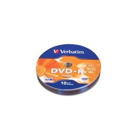 DVD-R Verbatim 16X 4.7GB 120Min 16X 10Pk - Envío Gratuito